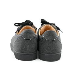 CHRISTIAN LOUBOUTIN Vieira Black Glitter Sneaker Sz 38.5 3200165BK01